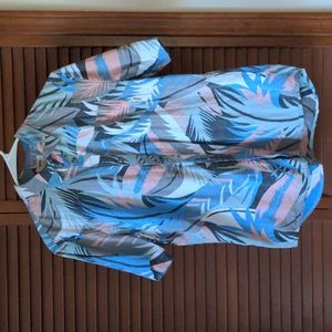 Vans tropical floral button down, boys xl